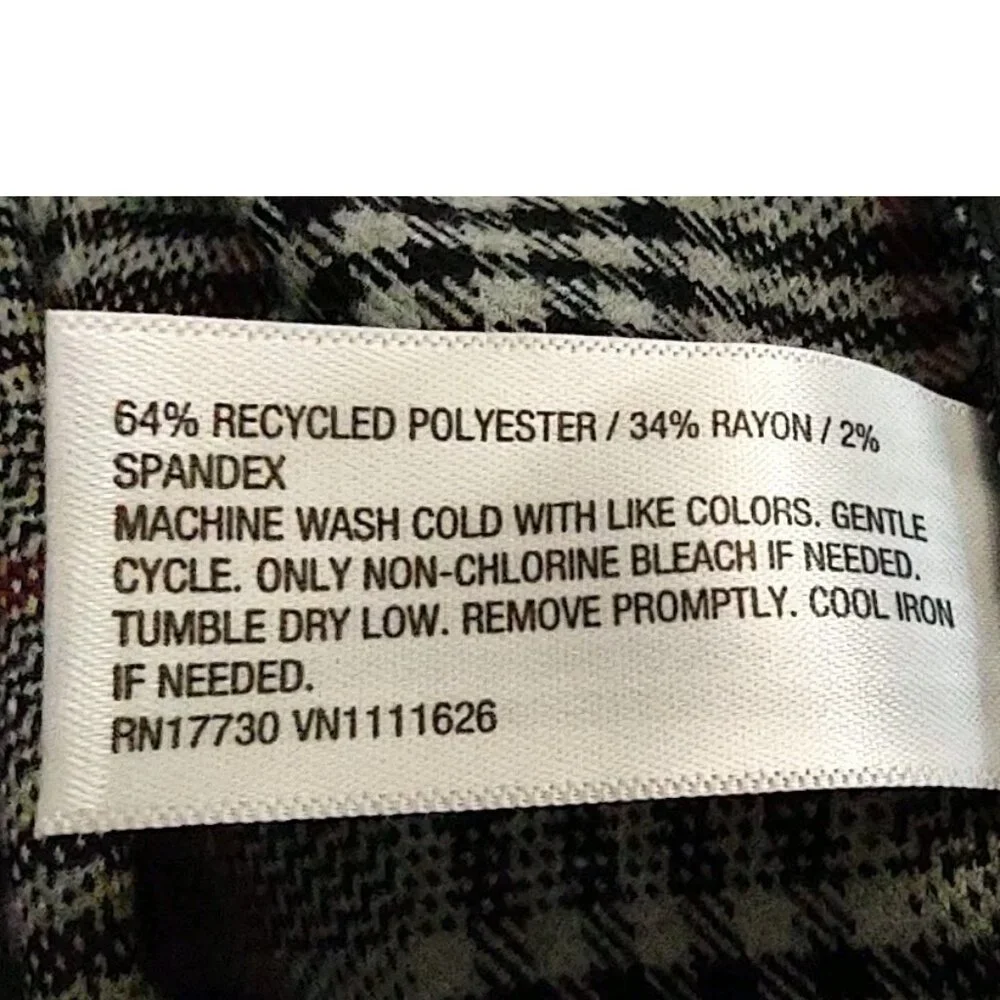 Ava & Viv Women High Rise Wide Leg Trousers Gray Plaid Plus Size 18 Stretch - Picture 14 of 15